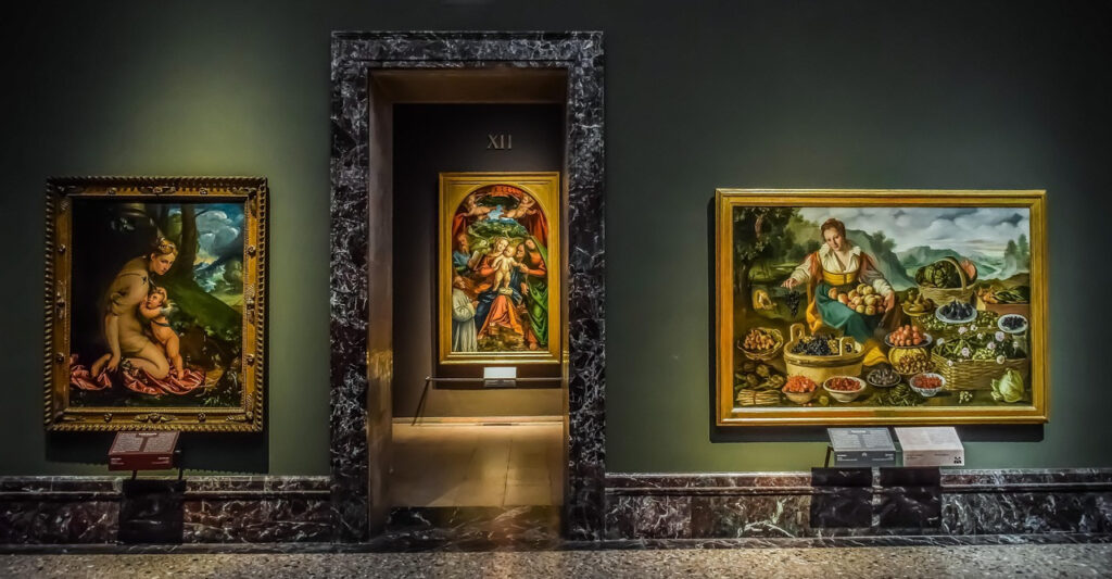 7 Web Design Tips to Sell Handmade Items Online | Paintings on display at Pinacoteca di Brera